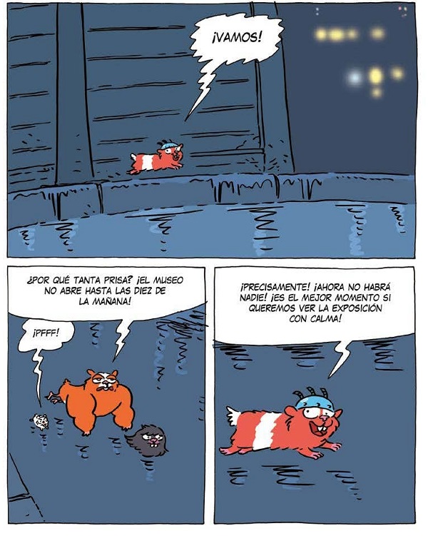 Ilustración de 4 cobayas mutantes