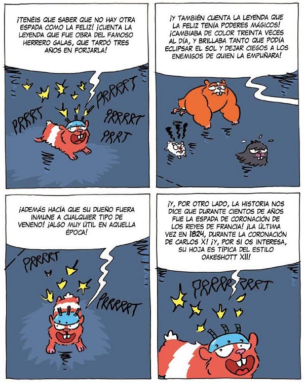 Ilustración de 4 cobayas mutantes