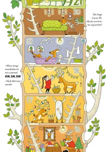 Ilustración de 100 pisos en el bosque