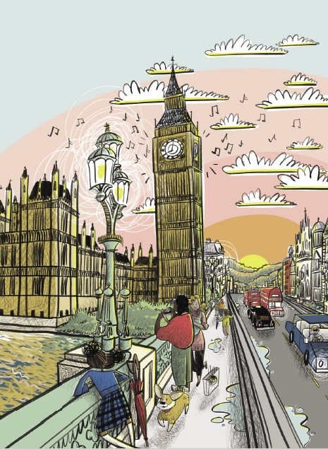 Ilustración de Grandes ciudades, pequeños viajeros. Londres