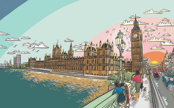Ilustración de Grandes ciudades, pequeños viajeros. Londres