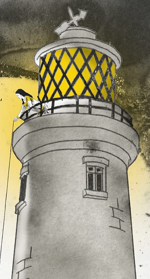 Ilustración de Julia y el tiburón