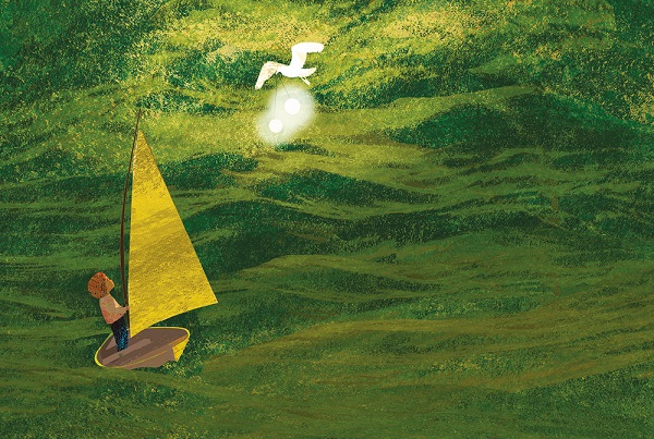 Ilustración de Manuela y las olas