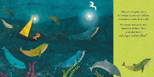 Ilustración de Manuela y las olas