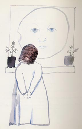 Ilustración de Munia y la luna