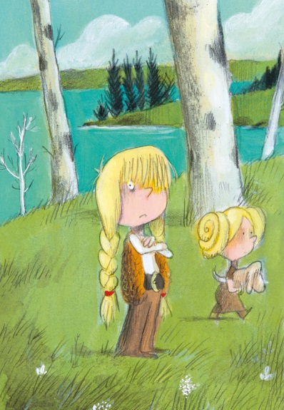 Ilustración de DAGFRID. Una niña vikinga