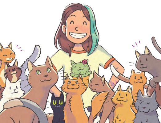 Ilustración de Caty la cuidadora de gatos