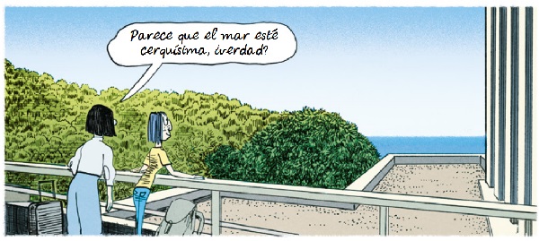 Ilustración de La joven y el mar