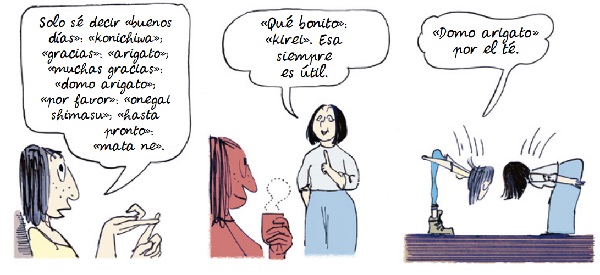 Ilustración de La joven y el mar