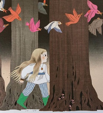 Ilustración de La reina en la cueva