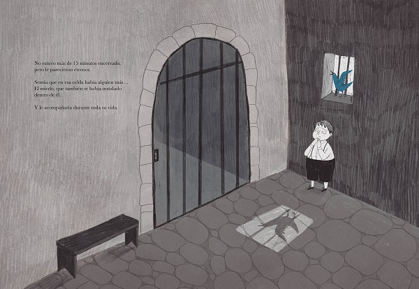 Ilustración de Alfred Hitchcock. El niño que filmó el miedo
