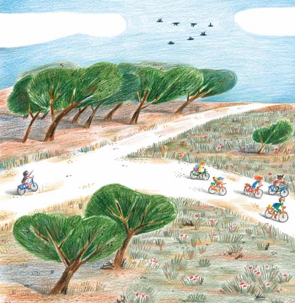 Ilustración de Vamos a la playa