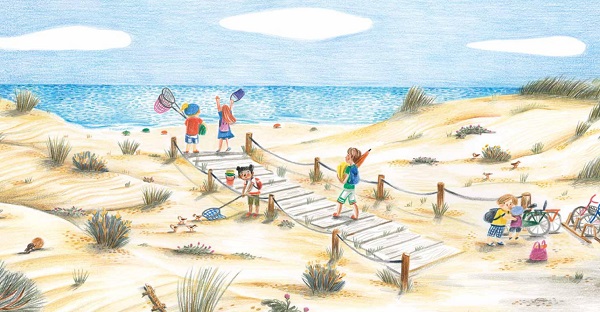 Ilustración de Vamos a la playa