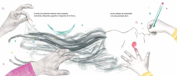 Ilustración de Con las manos