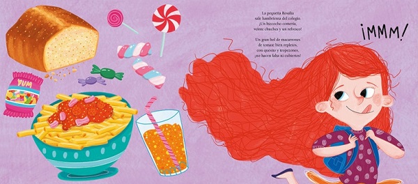 Ilustración de Rosalía y las verduras que no se comía
