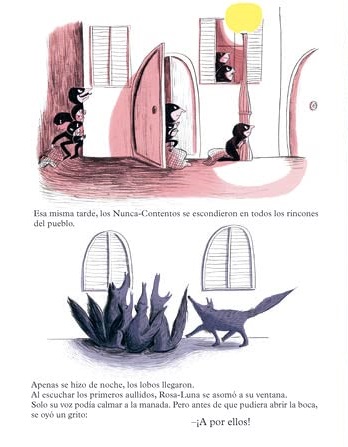 Ilustración de Rosa-Luna y los lobos