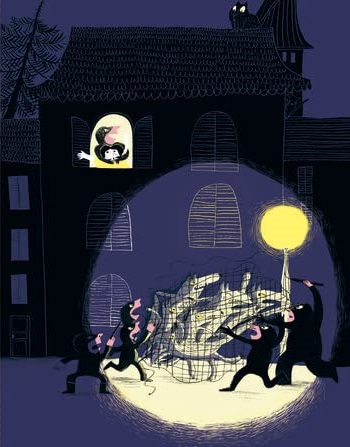Ilustración de Rosa-Luna y los lobos