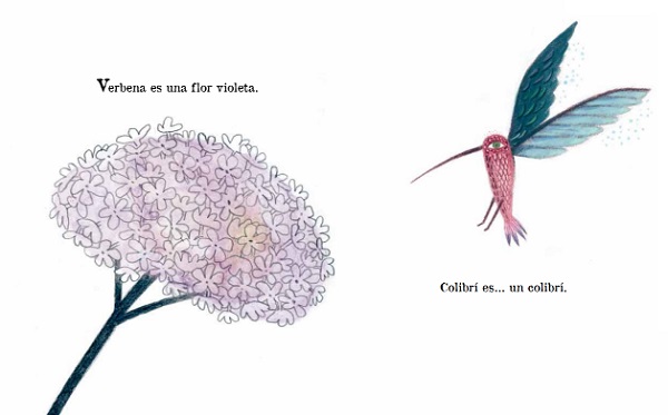 Ilustración de Verbena y Colibrí