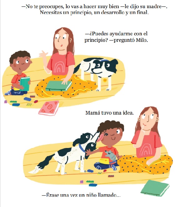 Ilustración de Milo escribe un cuento