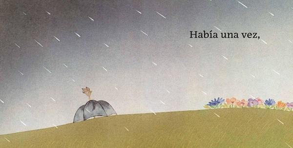 Ilustración de Un día de lluvia y flores