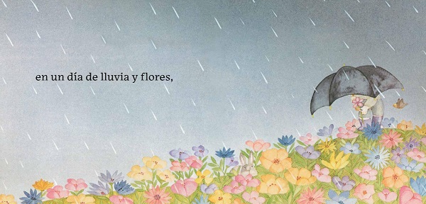 Ilustración de Un día de lluvia y flores