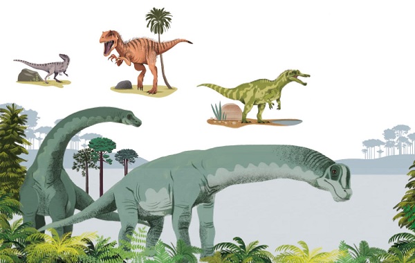 Ilustración de Un dinosaurio al día