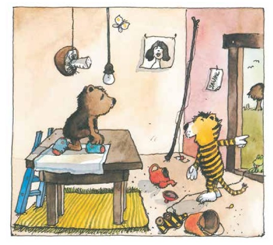 Ilustración de El tigre y el oso en la ciudad
