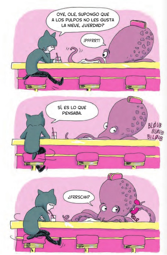 Ilustración de Miss Cat. El misterio de la nieve caliente 