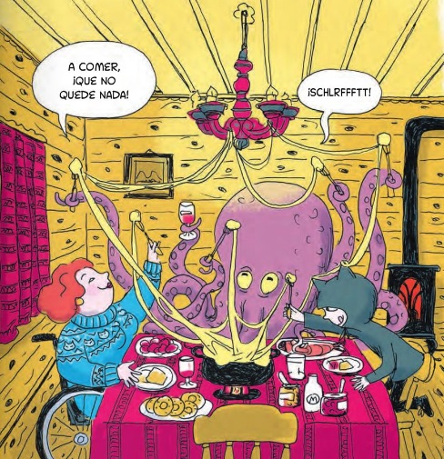 Ilustración de Miss Cat. El misterio de la nieve caliente 