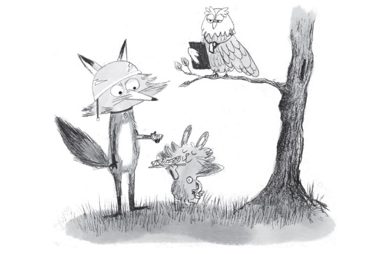 Ilustración de Grimwood. ¡Por los pelos!