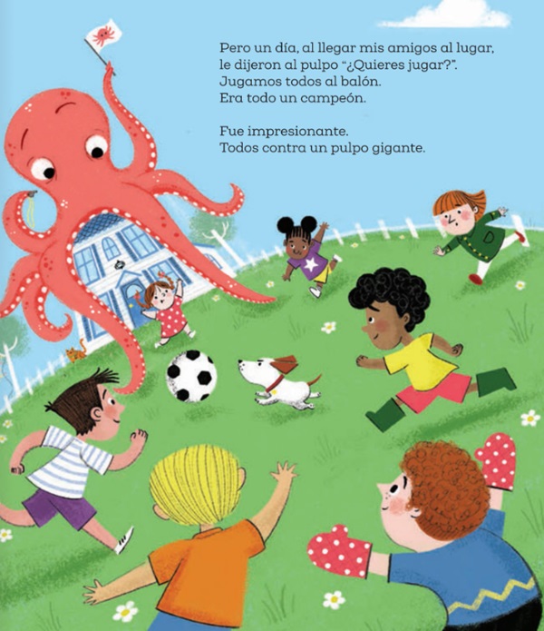 Ilustración de Un pulpo en el tejado