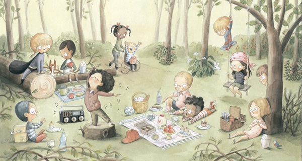 Ilustración de UNA LATA EN EL BOSQUE