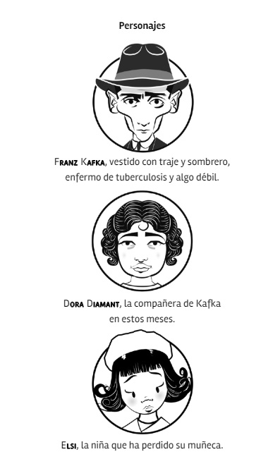 Ilustración de Kafka y la muñeca viajera