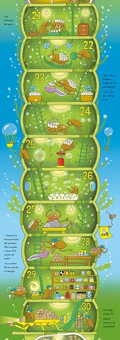 Ilustración de 100 pisos bajo el pantano