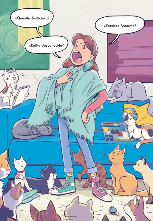 Ilustración de Caty la cuidadora de gatos