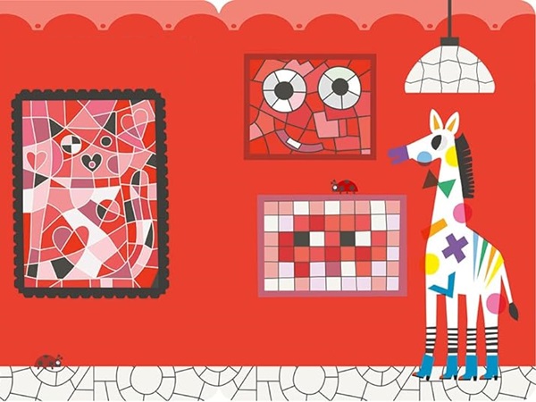 Ilustración de Los colores en el museo