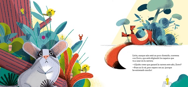Ilustración de La gran carrera de los animales
