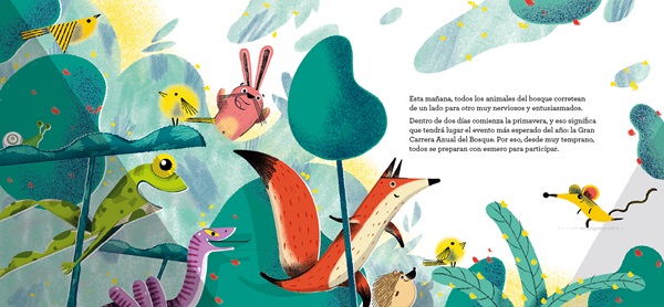 Ilustración de La gran carrera de los animales