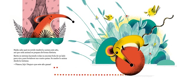 Ilustración de La gran carrera de los animales