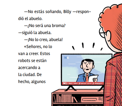 Ilustración de Billy Joe y los robots comeantenas