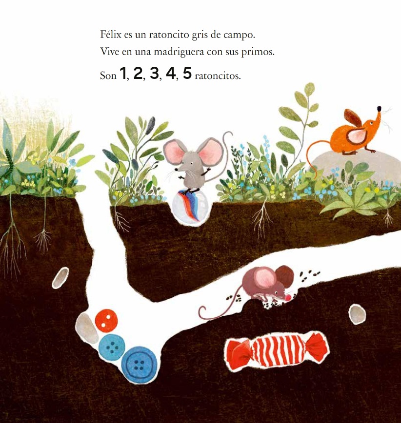 Ilustración de Cinco ratoncitos