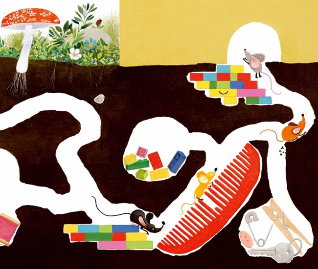 Ilustración de Cinco ratoncitos