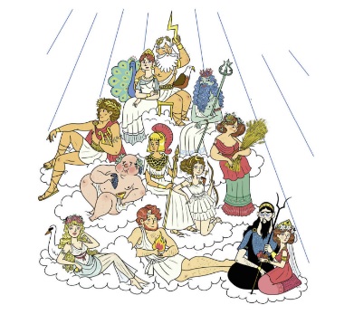 Ilustración de DIOSES Y DIOSAS DE LA MITOLOGÍA GRIEGA