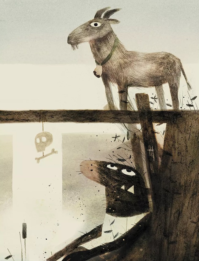 Ilustración de Las tres cabritas y el trol