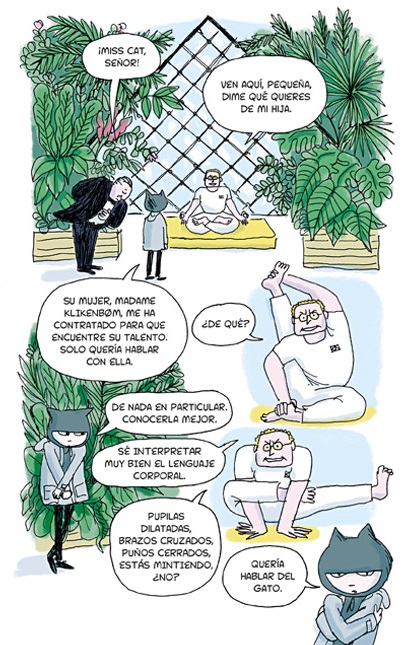 Ilustración de Miss Cat. El enigma del gato reprogramado