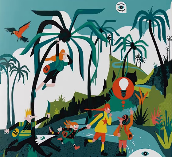 Ilustración de Escape book La isla Octópoda