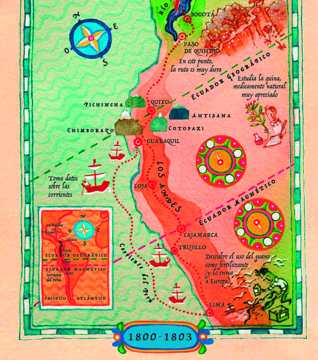 Ilustración de Alexander Von Humboldt. Explorador de lo inalcanzable