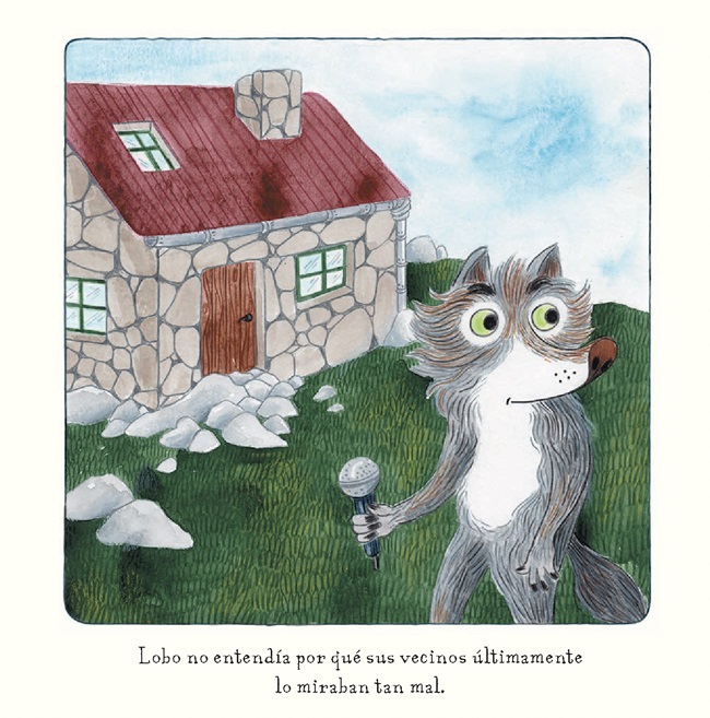 Ilustración de Lobo solo quería cantar