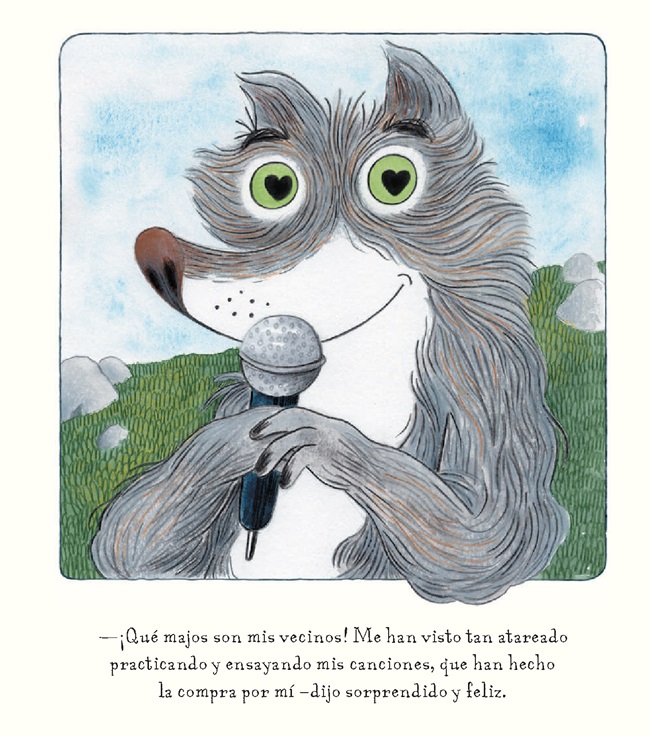 Ilustración de Lobo solo quería cantar