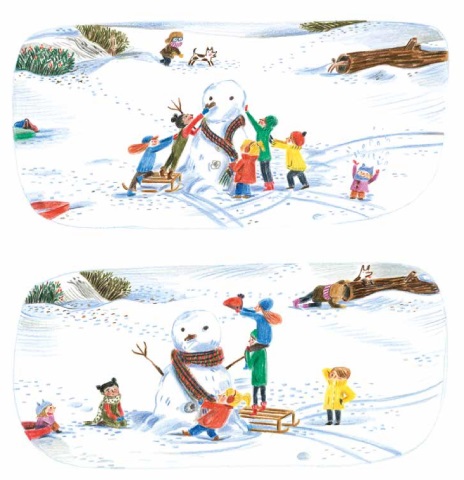 Ilustración de Jugamos en la nieve